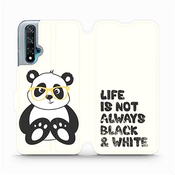 Flipové pouzdro na mobil Huawei Nova 5T - M041S Panda - life is not always black and white (5903516055852)