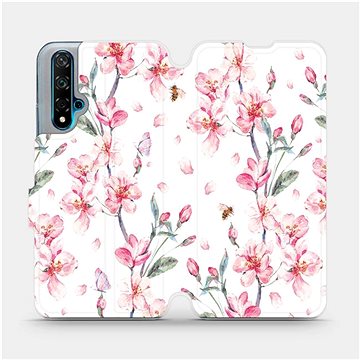 Flipové pouzdro na mobil Huawei Nova 5T - M124S Růžové květy (5903516055951)