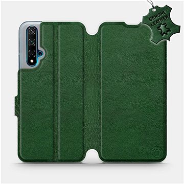 Flip pouzdro na mobil Huawei Nova 5T - Zelené - kožené - Green Leather (5903516056842)