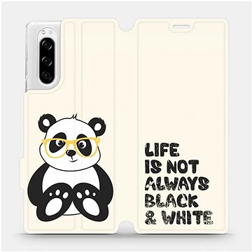 Flipové pouzdro na mobil Sony Xperia 5 - M041S Panda - life is not always black and white (5903516057382)