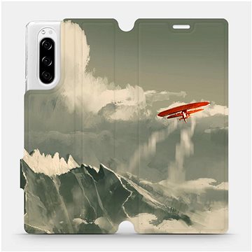 Flipové pouzdro na mobil Sony Xperia 5 - MA03P Oranžové letadlo v horách (5903516057627)