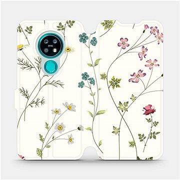 Flipové pouzdro na mobil Nokia 7.2 - MD03S Tenké rostlinky s květy (5903516069682)