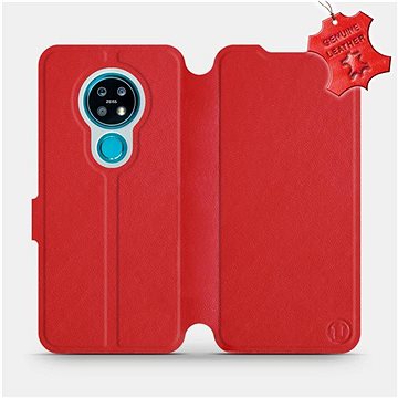 Flip pouzdro na mobil Nokia 7.2 - Červené - kožené - Red Leather (5903516070251)