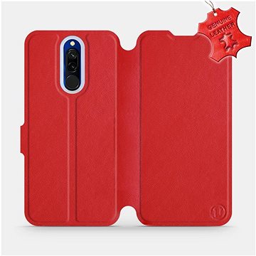Flip pouzdro na mobil Xiaomi Redmi 8 - Červené - kožené - Red Leather (5903516076918)