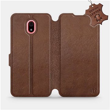 Flip pouzdro na mobil Xiaomi Redmi 8a - Hnědé - kožené - Brown Leather (5903516078370)