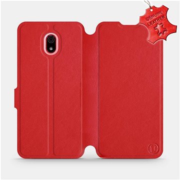 Flip pouzdro na mobil Xiaomi Redmi 8a - Červené - kožené - Red Leather (5903516078387)