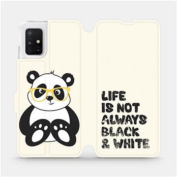 Flipové pouzdro na mobil Samsung Galaxy A51 - M041S Panda - life is not always black and white (5903516121717)