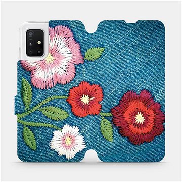 Flipové pouzdro na mobil Samsung Galaxy A51 - MD05P Džínové květy (5903516122080)