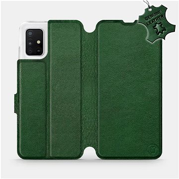 Flip pouzdro na mobil Samsung Galaxy A51 - Zelené - kožené - Green Leather (5903516122677)