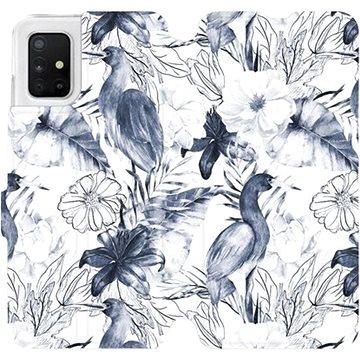 Flipové pouzdro na mobil Samsung Galaxy A51 - MX09S Modravé květy (5903516122967)