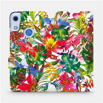 Flipové pouzdro na mobil Huawei Y6S - MG07S Pestrobarevné květy a listy (5903516123988)