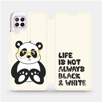 Flipové pouzdro na mobil Huawei P40 Lite - M041S Panda - life is not always black and white (5903516137978)