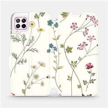 Flipové pouzdro na mobil Huawei P40 Lite - MD03S Tenké rostlinky s květy (5903516138333)