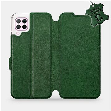 Flip pouzdro na mobil Huawei P40 Lite - Zelené - kožené - Green Leather (5903516138937)
