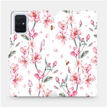 Flipové pouzdro na mobil Samsung Galaxy A71 - M124S Růžové květy (5903516147137)