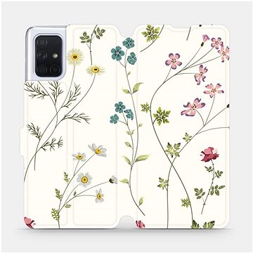 Flipové pouzdro na mobil Samsung Galaxy A71 - MD03S Tenké rostlinky s květy (5903516147397)