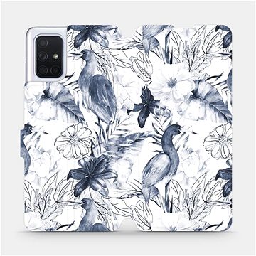 Flipové pouzdro na mobil Samsung Galaxy A71 - MX09S Modravé květy (5903516148288)