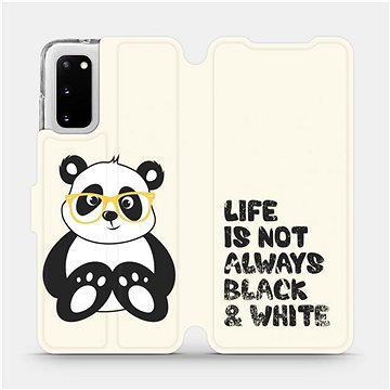Flipové pouzdro na mobil Samsung Galaxy S20 - M041S Panda - life is not always black and white (5903516168613)