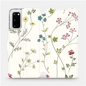 Flipové pouzdro na mobil Samsung Galaxy S20 - MD03S Tenké rostlinky s květy (5903516168972)