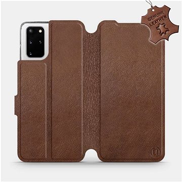 Flip pouzdro na mobil Samsung Galaxy S20 Plus - Hnědé - kožené - Brown Leather (5903516171040)
