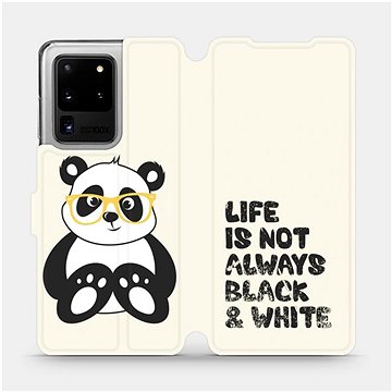 Flipové pouzdro na mobil Samsung Galaxy S20 Ultra - M041S Panda - life is not always black and white (5903516171637)