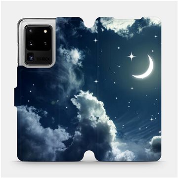 Flipové pouzdro na mobil Samsung Galaxy S20 Ultra - V145P Noční obloha s měsícem (5903516172191)