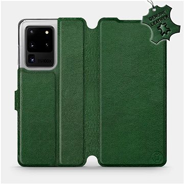 Flip pouzdro na mobil Samsung Galaxy S20 Ultra - Zelené - kožené - Green Leather (5903516172597)