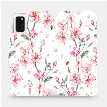 Flipové pouzdro na mobil Samsung Galaxy A41 - M124S Růžové květy (5903516173242)