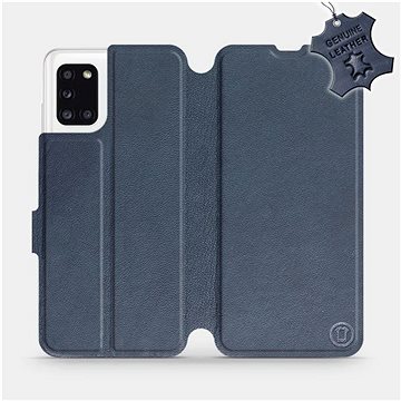 Flip pouzdro na mobil Samsung Galaxy A31 - Modré - kožené - Blue Leather (5903516227631)