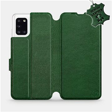 Flip pouzdro na mobil Samsung Galaxy A31 - Zelené - kožené - Green Leather (5903516227648)