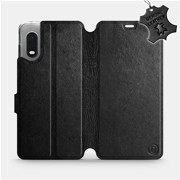 Flip pouzdro na mobil Samsung Xcover PRO - Černé - kožené - Black Leather (5903516239672)