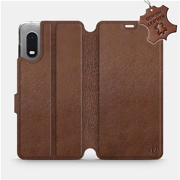Flip pouzdro na mobil Samsung Xcover PRO - Hnědé - kožené - Brown Leather (5903516239689)