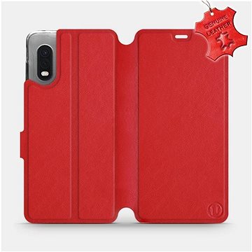 Flip pouzdro na mobil Samsung Xcover PRO - Červené - kožené - Red Leather (5903516239696)