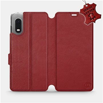 Flip pouzdro na mobil Samsung Xcover PRO - Tmavě červené - kožené - Dark Red Leather (5903516239702)
