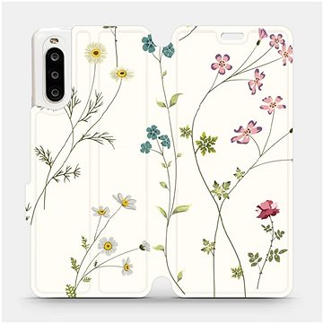 Flipové pouzdro na mobil Sony Xperia 10 II - MD03S Tenké rostlinky s květy (5903516240630)