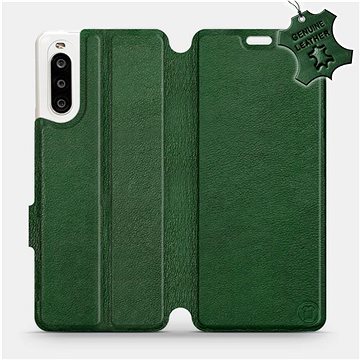 Flip pouzdro na mobil Sony Xperia 10 II - Zelené - kožené - Green Leather (5903516241231)