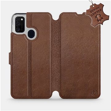 Flip pouzdro na mobil Samsung Galaxy M21 - Hnědé - kožené - Brown Leather (5903516245734)