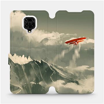 Flipové pouzdro na mobil Xiaomi Redmi Note 9 Pro - MA03P Oranžové letadlo v horách (5903516247851)