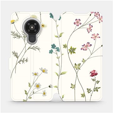 Flipové pouzdro na mobil Nokia 5.3 - MD03S Tenké rostlinky s květy (5903516259601)