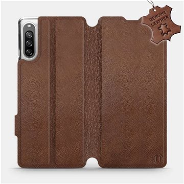 Flip pouzdro na mobil Sony Xperia L4 - Hnědé - kožené - Brown Leather (5903516264698)