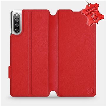 Flip pouzdro na mobil Sony Xperia L4 - Červené - kožené - Red Leather (5903516264704)
