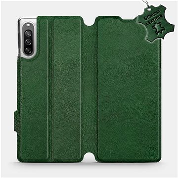 Flip pouzdro na mobil Sony Xperia L4 - Zelené - kožené - Green Leather (5903516264735)