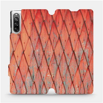 Flipové pouzdro na mobil Sony Xperia L4 - MK01S Oranžový vzor dřeva (5903516264902)