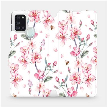 Flipové pouzdro na mobil Samsung Galaxy A21S - M124S Růžové květy (5903516286522)