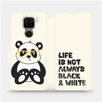 Flipové pouzdro na mobil Xiaomi Redmi Note 9 - M041S Panda - life is not always black and white (5903516287932)