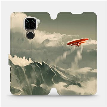 Flipové pouzdro na mobil Xiaomi Redmi Note 9 - MA03P Oranžové letadlo v horách (5903516288151)