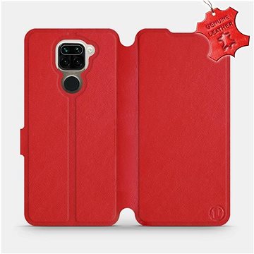 Flip pouzdro na mobil Xiaomi Redmi Note 9 - Červené - kožené - Red Leather (5903516288861)