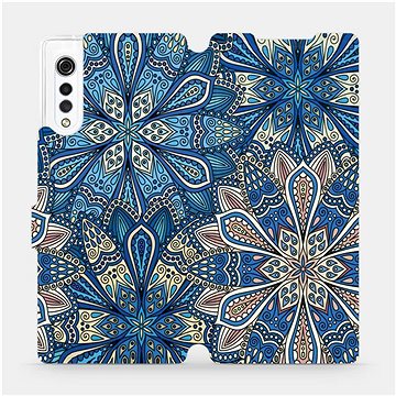 Flipové pouzdro na mobil LG Velvet - V108P Modré mandala květy (5903516302215)