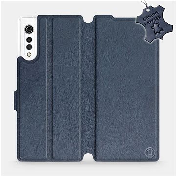 Flip pouzdro na mobil LG Velvet - Modré - kožené - Blue Leather (5903516302642)
