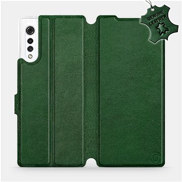 Flip pouzdro na mobil LG Velvet - Zelené - kožené - Green Leather (5903516302659)